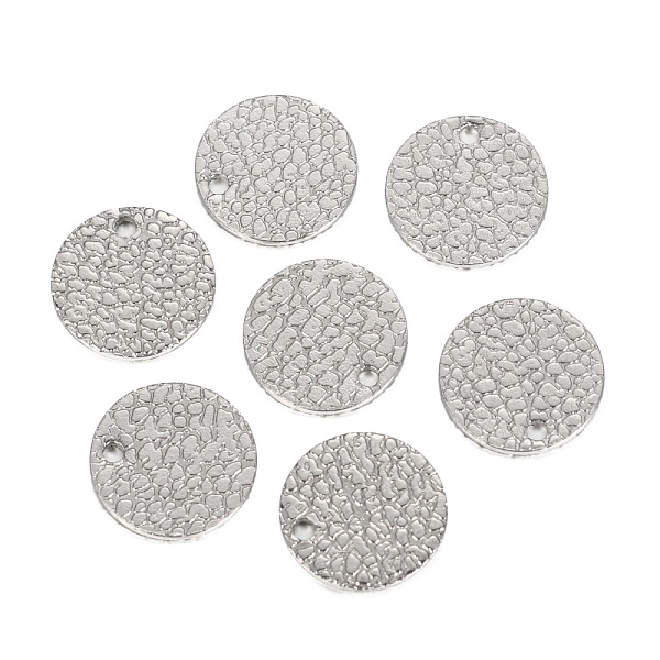 

PandaHall 304 Stainless Steel Charms, Textured, Laser Cut, Flat Round, Stainless Steel Color, 12x1mm, Hole: 1.4mm 304 Stainless Steel Flat...