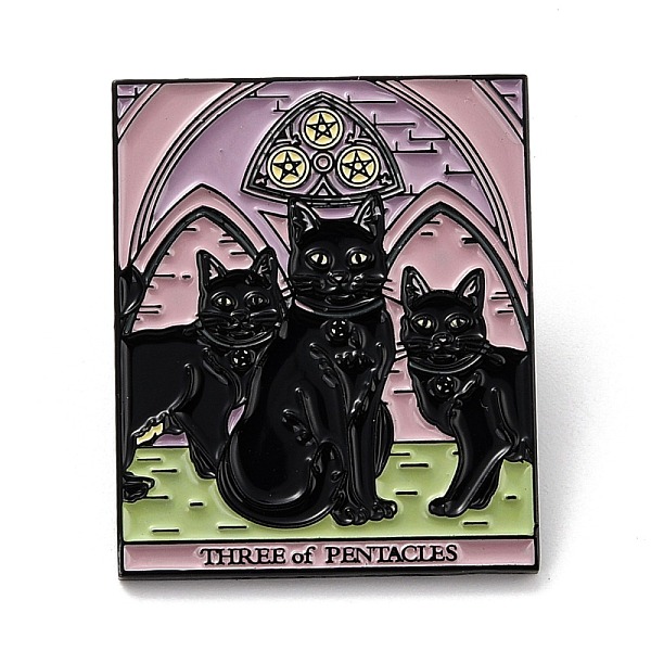 

PandaHall Fashion Tarot Card Enamel Pin, Rectangle Alloy Brooch for Backpack Clothes, Electrophoresis Black, Three of Pentacles, 30x25x2mm...
