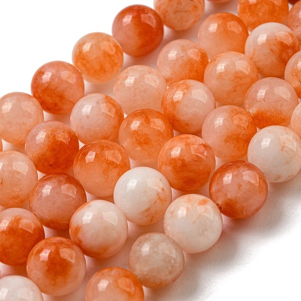 

PandaHall Natural Dyed Yellow Jade Beads Strands, Round, Dark Orange, 8.5mm, Hole: 1mm, about 46pcs/strand, 14.96''(38cm) Yellow Jade Round
