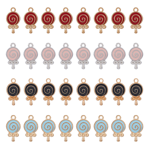 

PandaHall DICOSMETIC 80Pcs 4 Colors Rack Plating Alloy Enamel Pendant Rhinestone Settings, Candy, Mixed Color, Fit for 1.2mm Rhinestone..., Multicolor
