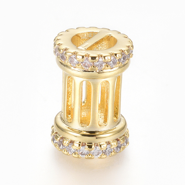 

PandaHall Hollow Brass Micro Pave Clear Cubic Zirconia Beads, Hollow, Column, Golden, 14.5x10mm, Hole: 5x2.5mm Brass+Cubic Zirconia Column...