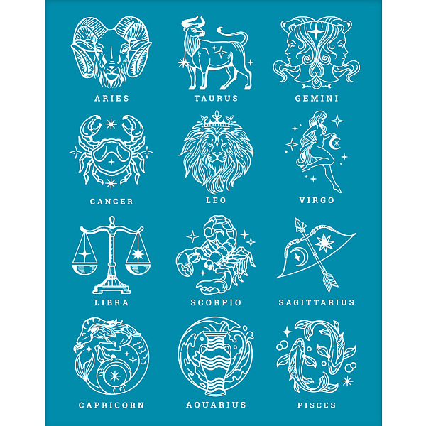 

PandaHall Silk Screen Printing Stencil, for Painting on Wood, DIY Decoration T-Shirt Fabric, Constellation, 100x127mm Nylon Constellation..., Cyan