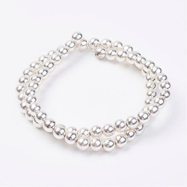 

PandaHall Non-magnetic Synthetic Hematite Bead Strands, Round, Silver Plated, 6mm, Hole: 0.5mm, about 67~70pcs/strand, 15.5 inch...