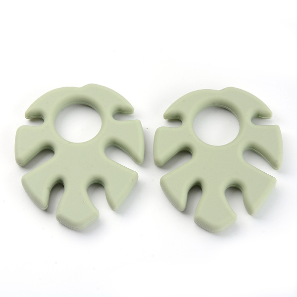 

PandaHall Food Grade Eco-Friendly Silicone Big Pendants, Chewing Pendants For Teethers, DIY Nursing Necklaces Making, Leaf, Dark Sea Green...
