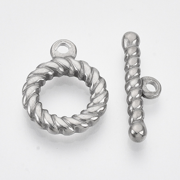 

PandaHall 304 Stainless Steel Toggle Clasps, Stainless Steel Color, Ring: 19x15x3mm, Hole: 1.8mm, inner: 15mm, bar: 21.5x7x3mm, Hole: 1.8mm....