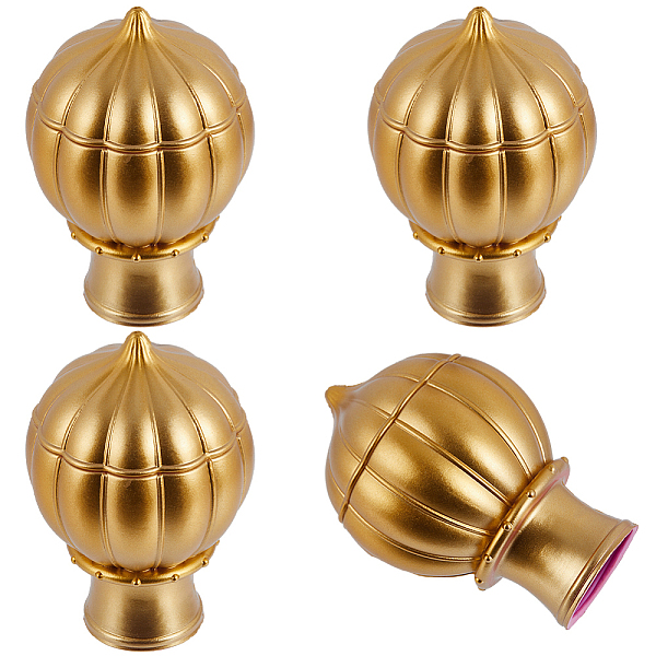 

PandaHall Plastic Curtain Rod Heads, Round Drapery Pole Finials, Random White and Pink Interior Colors, Gold, 97.5x64mm, Inner Diameter...