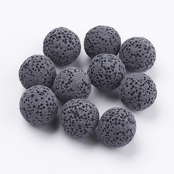 Perles de pierre de lave naturelle non cirées