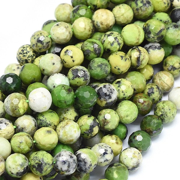

PandaHall Natural Serpentine Beads Strands, Grade AB, Faceted, Round, 6mm, Hole: 1mm, about 64pcs/strand, 15.3 inch(39cm) Serpentine Round