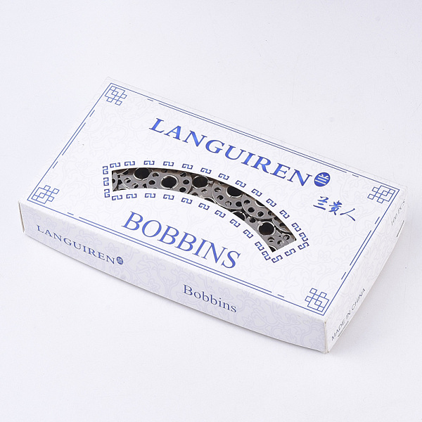 

PandaHall Iron Thread Bobbins, for Embroidery and Sewing Machines, Platinum, 20.5x11.5mm, groove: 8mm in diameter, about 100pcs/box Iron