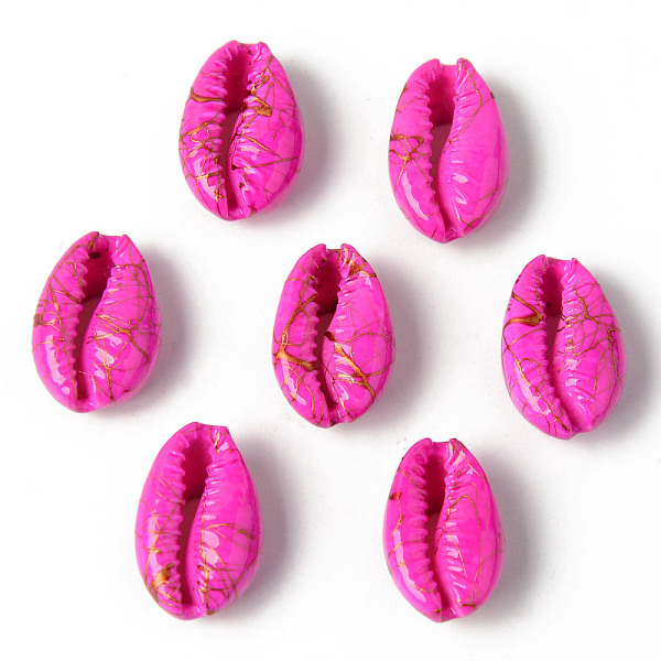 

PandaHall Natural Cowrie Shell Beads, No Hole/Undrilled, Dyed and Drawbench, Fuchsia, 18~22x12~14x7~8mm Cowrie Shell Shell Shape Pink