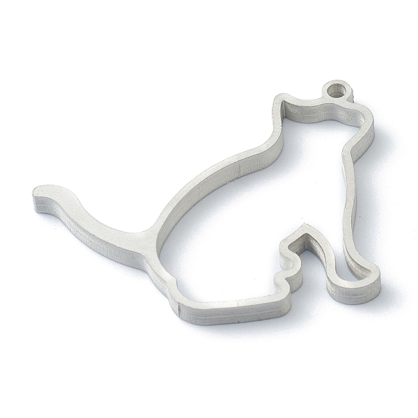

PandaHall 202 Stainless Steel Open Back Bezel Pendants, For DIY UV Resin, Epoxy Resin, Pressed Flower Jewelry, Cat Shape, Stainless Steel...