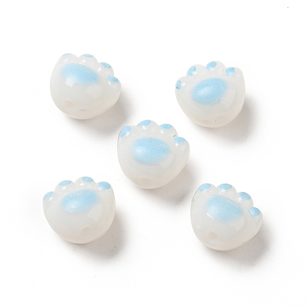

PandaHall Opaque Acrylic Beads, Cat Paw, Light Sky Blue, 11x12x9.7mm, Hole: 1.6mm Acrylic Others