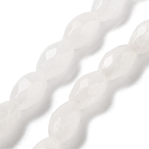

PandaHall Natural Quartz Crystal Beads Strands, Rock Crystal, Faceted Rice, 12.5x8mm, Hole: 1.2mm, about 16pcs/strand, 7.68 inch(19.5cm)...