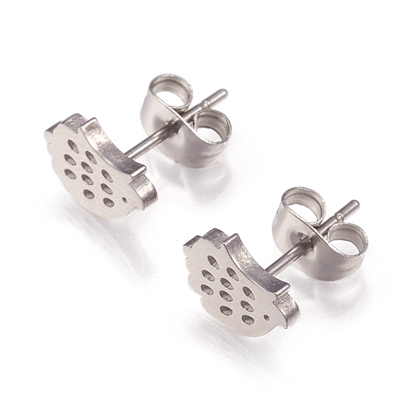 

PandaHall 304 Stainless Steel Stud Earrings, with Ear Nuts, Hedgehog, Stainless Steel Color, 7x9x2mm, Pin: 0.8mm, 12pairs/card 304 Stainless...