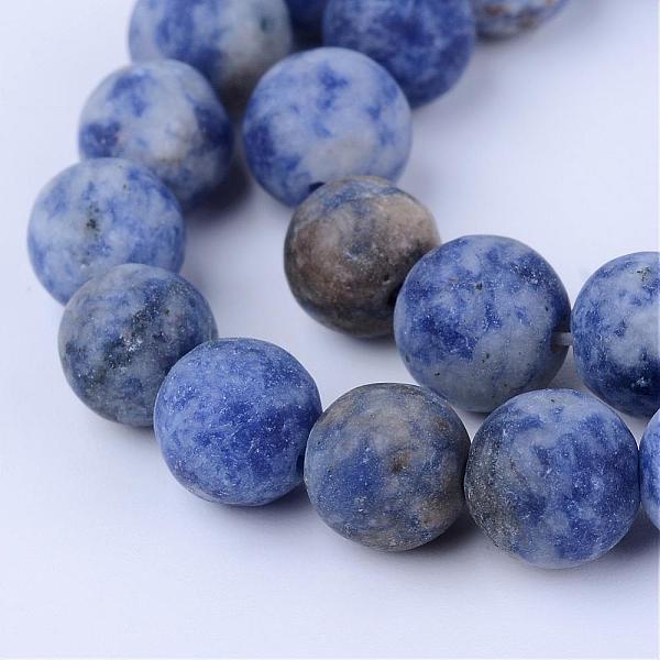 

PandaHall Natural Blue Spot Jasper Beads Strands, Frosted, Round, 6~6.5mm, Hole: 1mm, about 63pcs/strand, 15.5 inch Blue Spot Jasper Round