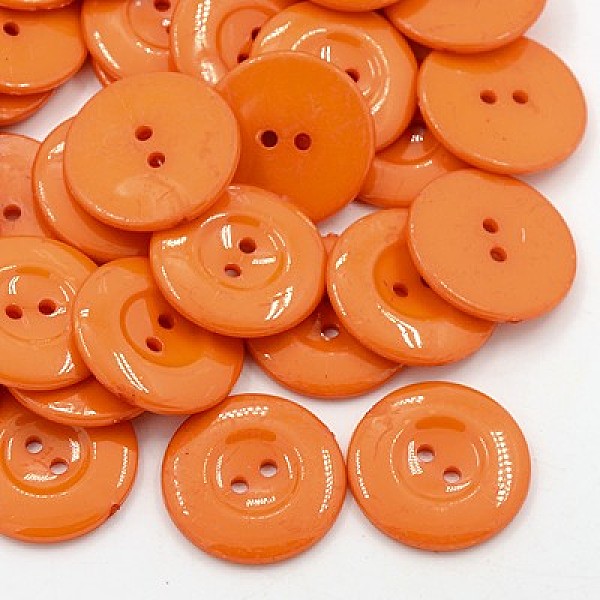 

PandaHall Acrylic Sewing Buttons for Costume Design, Plastic Shirt Buttons, 2-Hole, Dyed, Flat Round, Dark Orange, 25x3mm, Hole: 2mm Acrylic...