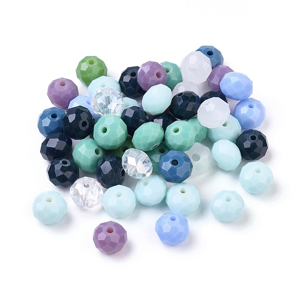 

PandaHall Glass Beads, Mixed Style, Faceted, Rondelle, Mixed Color,8x6mm, Hole: 1mm Glass Rondelle Multicolor