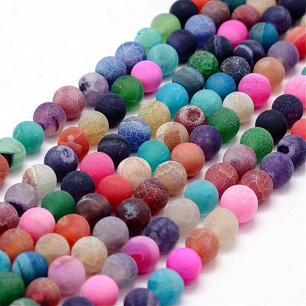 

PandaHall Frosted Natural Weathered Agate Beads Strands, Round, Dyed & Heated, Mixed Color, 6mm, Hole: 0.8mm, about 62~65pcs/strand, 15.1..., Multicolor