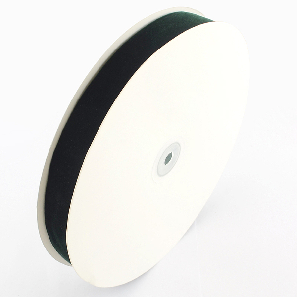 

PandaHall 1 inch Single Face Velvet Ribbon, Dark Green, 1 inch(25.4mm), about 25yards/roll(22.86m/roll) Velvet None Green