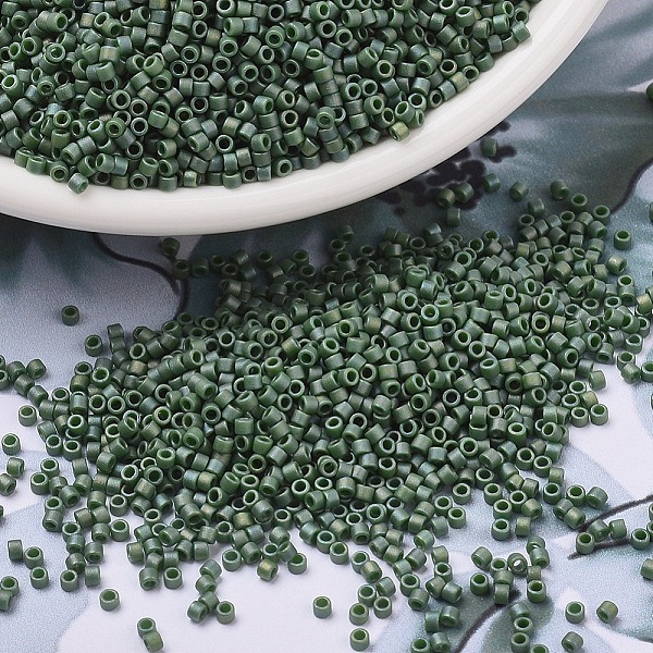 

PandaHall MIYUKI Delica Beads, Cylinder, Japanese Seed Beads, 11/0, (DB2312) Matte Opaque Glazed Basil Green AB, 1.3x1.6mm, Hole: 0.8mm...