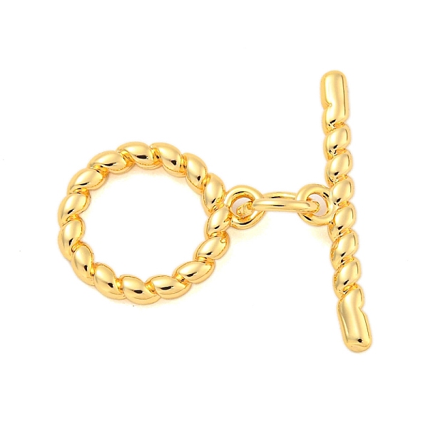 

PandaHall Brass Toggle Clasps, Ring, Real 18K Gold Plated, Ring: 13x11x1.5mm, Hole: 1.2mm, Bar: 19x4x1.5mm, Hole: 1.2mm Brass Ring