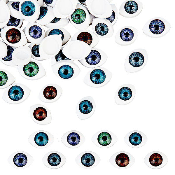

PandaHall AHANDMAKER 45 Pairs 14mm Realistic Acrylic Eyes, 9 Colors Oval Halloween Eyeballs Bear Eyes for Halloween Props Party Decor DIY..., Multicolor