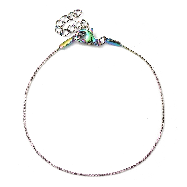 

PandaHall Ion Plating(IP) 304 Stainless Steel Serpentine Chain Bracelets, Rainbow Color, 6-3/4 inch(17cm) 304 Stainless Steel