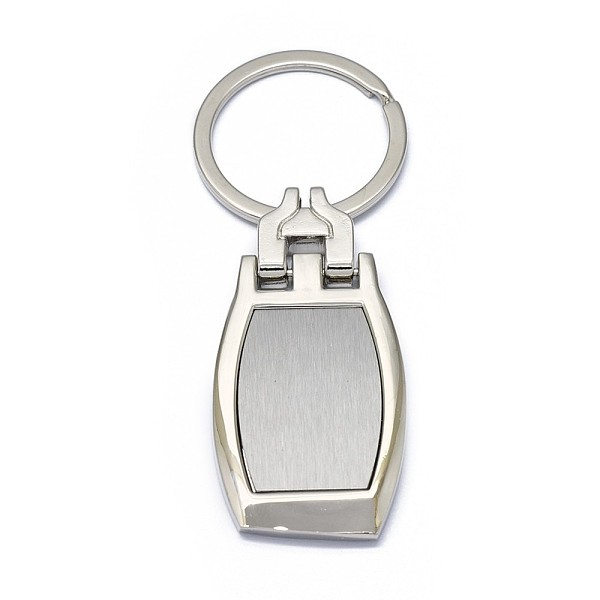 

PandaHall Zinc Alloy Keychain, with Iron Key Rings, Platinum, 84mm, Pendant: 56x27.5x4mm Alloy Others