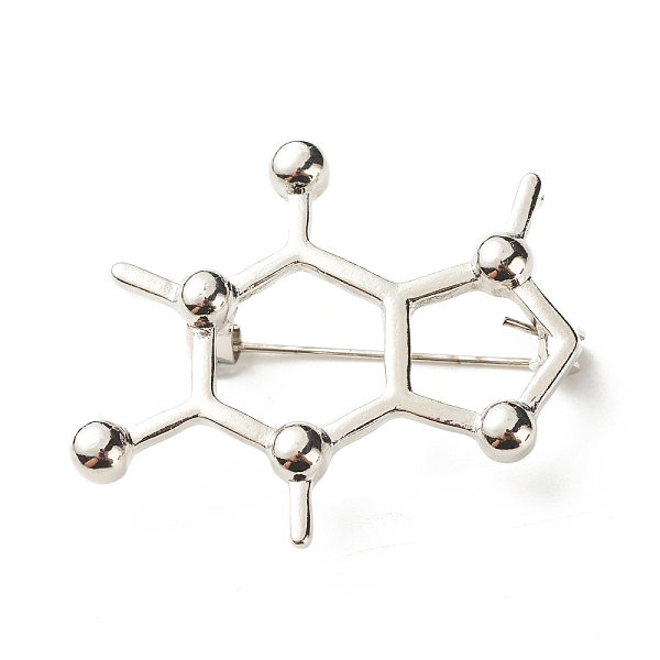 

PandaHall Hollow Chemistry Molecular Structure Brooch, Chemical Formula Iron Alloy Lapel Pin for Nurse Teacher Student, Platinum...