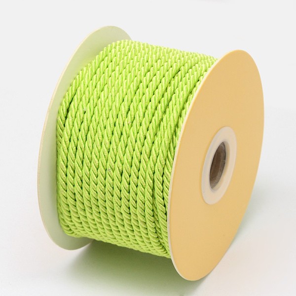 

PandaHall Nylon Threads, Milan Cords/Twisted Cords, Green Yellow, 3mm, about 21.87 yards(20m)/roll Nylon Green