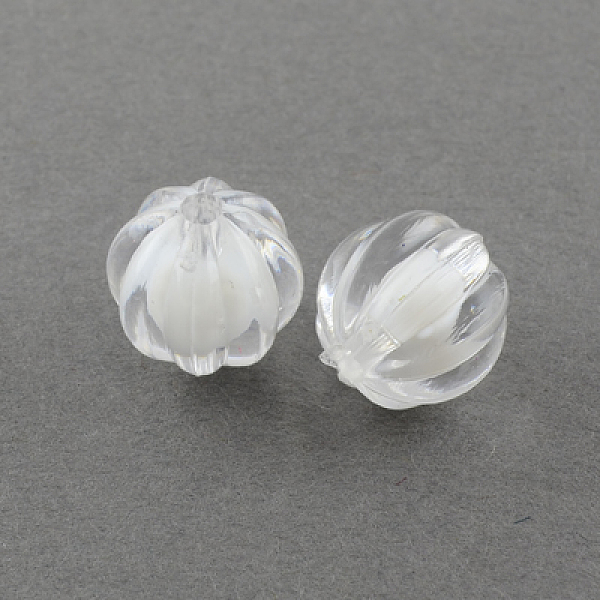 

PandaHall Transparent Acrylic Beads, Bead in Bead, Round, Pumpkin, Clear, 8mm, Hole: 2mm, about 2150pcs/500g Acrylic Pumpkin Clear