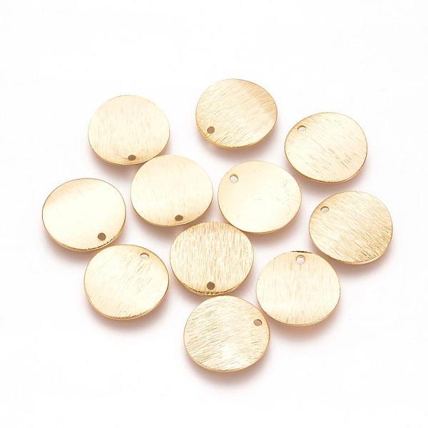 

PandaHall Brass Charms, Nickel Free, Real 18K Gold Plated, Flat Round, Golden, 15x0.5mm, Hole: 1mm Brass Flat Round