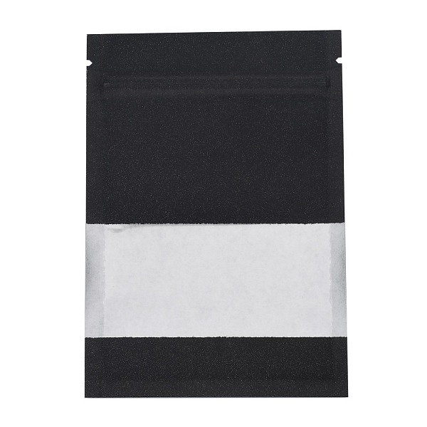 

PandaHall Kraft Paper Open Top Zip Lock Bags, Food Storage Bags, Sealable Pouches, for Storage Packaging, with Tear Notches, Rectangle..., Black