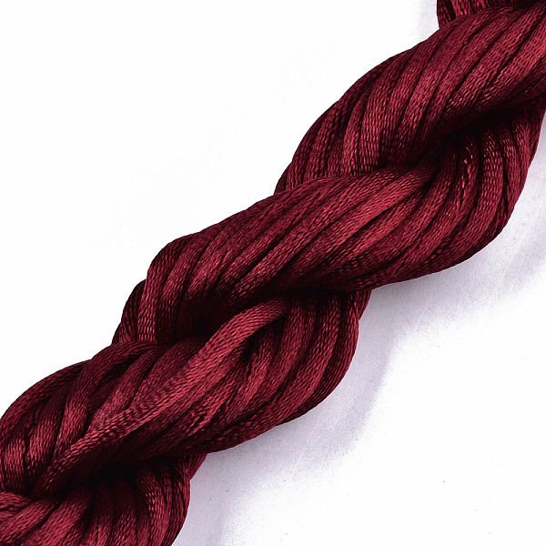 

PandaHall Polyester Thread, Dark Red, 2mm, about 10m/bundle Polyester