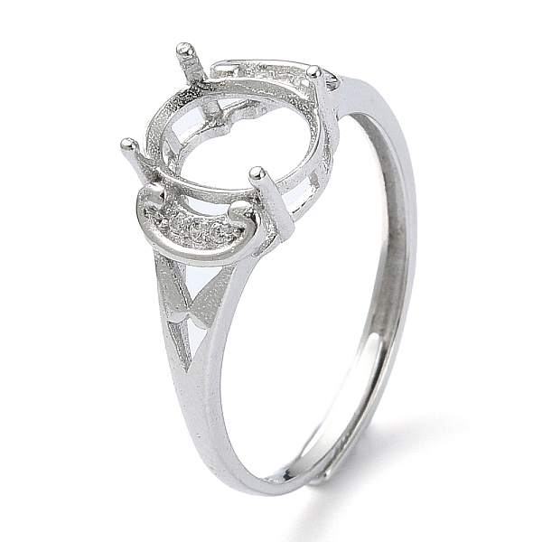 

PandaHall Adjustable 925 Sterling Silver Ring Components, with Cubic Zirconia, For Half Drilled Beads, Real Platinum Plated, 1.2~7mm,US Size...