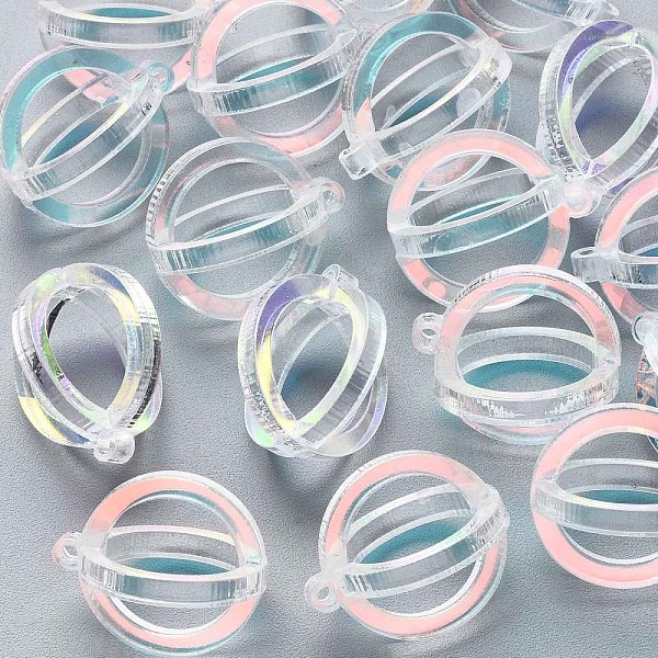 

PandaHall Transparent Acrylic Pendants, Laser Style, Loops, 3D Ring, Clear, 20x17.5x17.5mm, Hole: 1.5mm Acrylic Ring Clear