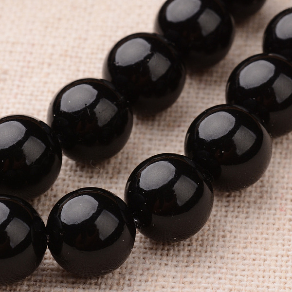

PandaHall Polished Round Grade A Shell Pearl Bead Strands, Black, 10mm, Hole: 1mm, about 37~39pcs/strand, 15.7 inch Shell Pearl Round Black