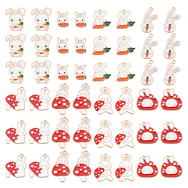 

PandaHall ARRICRAFT 48Pcs 8 Style Alloy Enamel Pendants, Cadmium Free & Lead Free, Light Gold, Rabbit, Mixed Color, 16~31.5X11.5~22.5X1~1.5..., Multicolor