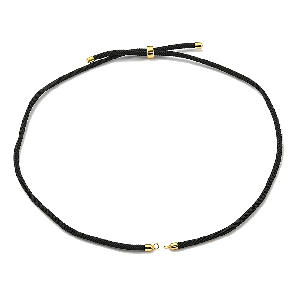 

PandaHall Nylon Cords Necklace Making, with Golden Brass Findings, Long-Lasting Plated, Black, 22~22.8 inch(56~58cm), Hole: 1.7mm Nylon...