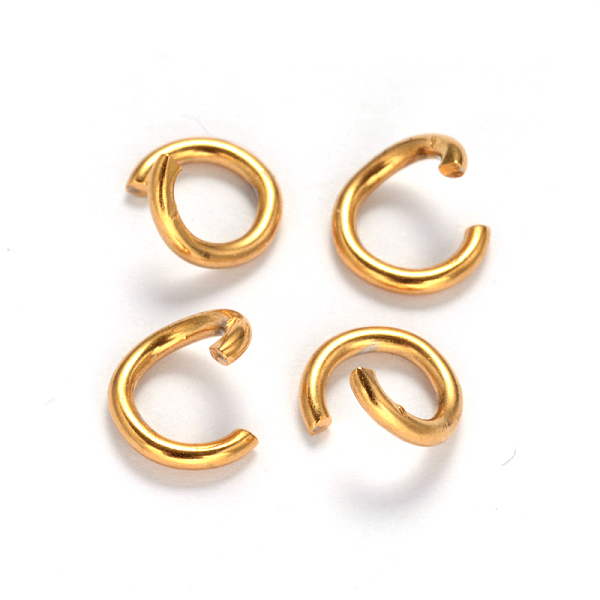 

PandaHall Ion Plating(IP) 304 Stainless Steel Open Jump Rings, Golden, 18 Gauge, 6x1mm, Inner Diameter: 4mm 304 Stainless Steel