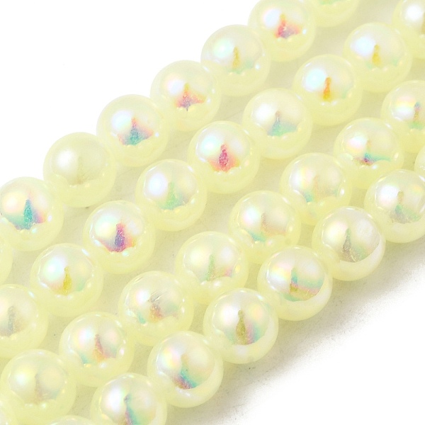 Plating Natural Selenite Beads Strands