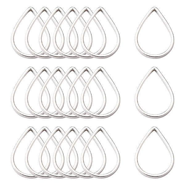 

PandaHall Brass Linking Rings, Teardrop, Silver Color Plated, about 7mm wide, 11mm long, 1mm thick Brass Teardrop