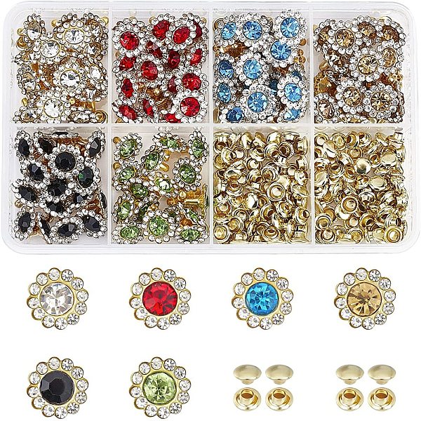 120セット6色の合金ラインストーンリベット