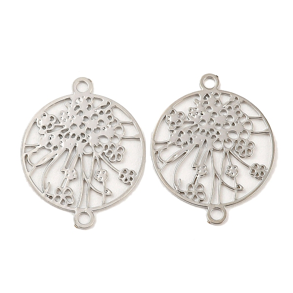 

PandaHall Rack Plating Brass Hollow Out Flower Connector Charms, Long-Lasting Plated, Flat Round Etched Metal Embellishments, Platinum...