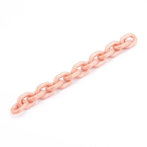 

PandaHall Handmade Opaque Acrylic Cable Chains, Round Ring, Dark Salmon, 19x14x4mm, about 39.37 inch(1m)/strand Acrylic