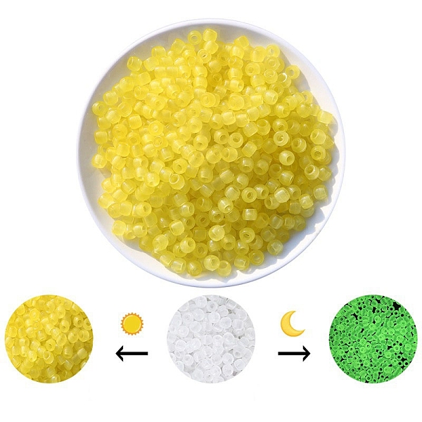 

PandaHall Luminous Acrylic Beads, Glow in the Dark, for DIY Jewelry Accessories, Column, Yellow, 8x6mm, Hole: 3.5mm, about 700pcs/bag...