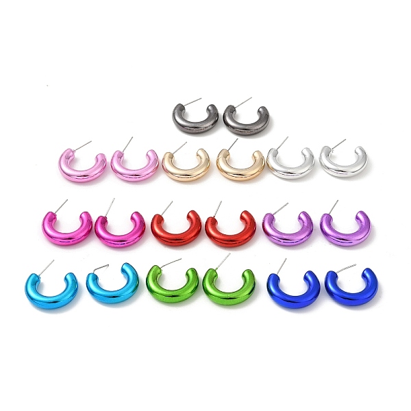 

PandaHall Ring Acrylic Stud Earrings, Half Hoop Earrings with 316 Surgical Stainless Steel Pins, Mixed Color, 24.5x6mm Acrylic Ring..., Multicolor