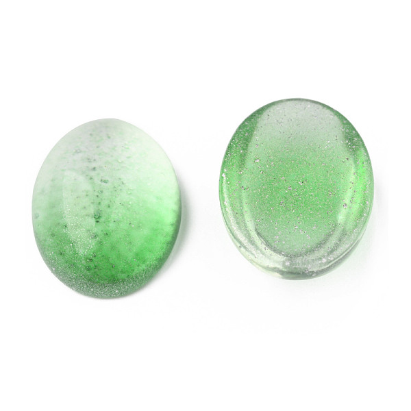 

PandaHall Glass Cabochons, Oval, Aquamarine, 18.5x13.5x3mm Glass Oval Green