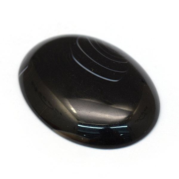 

PandaHall Oval Dyed Natural Striped Agate/Banded Agate Cabochons, Black, 40x30x6~8mm Banded Agate Oval Black