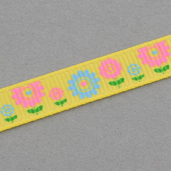 

PandaHall Single Face Flower Printed Polyester Grosgrain Ribbon, Yellow, 3/8 inch(9mm), about 100yards/roll(91.44m/roll) Polyester Flower...